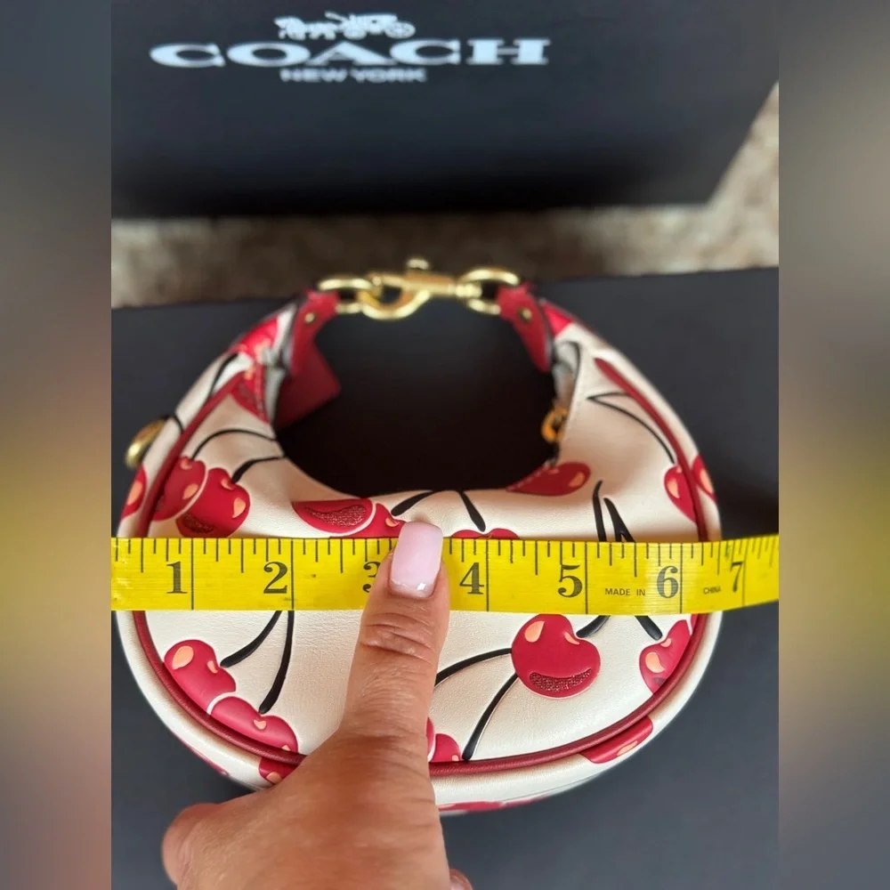 Coach Cherry Print Shoulder Bag in White and Red. #2 - Picture 11 of 11